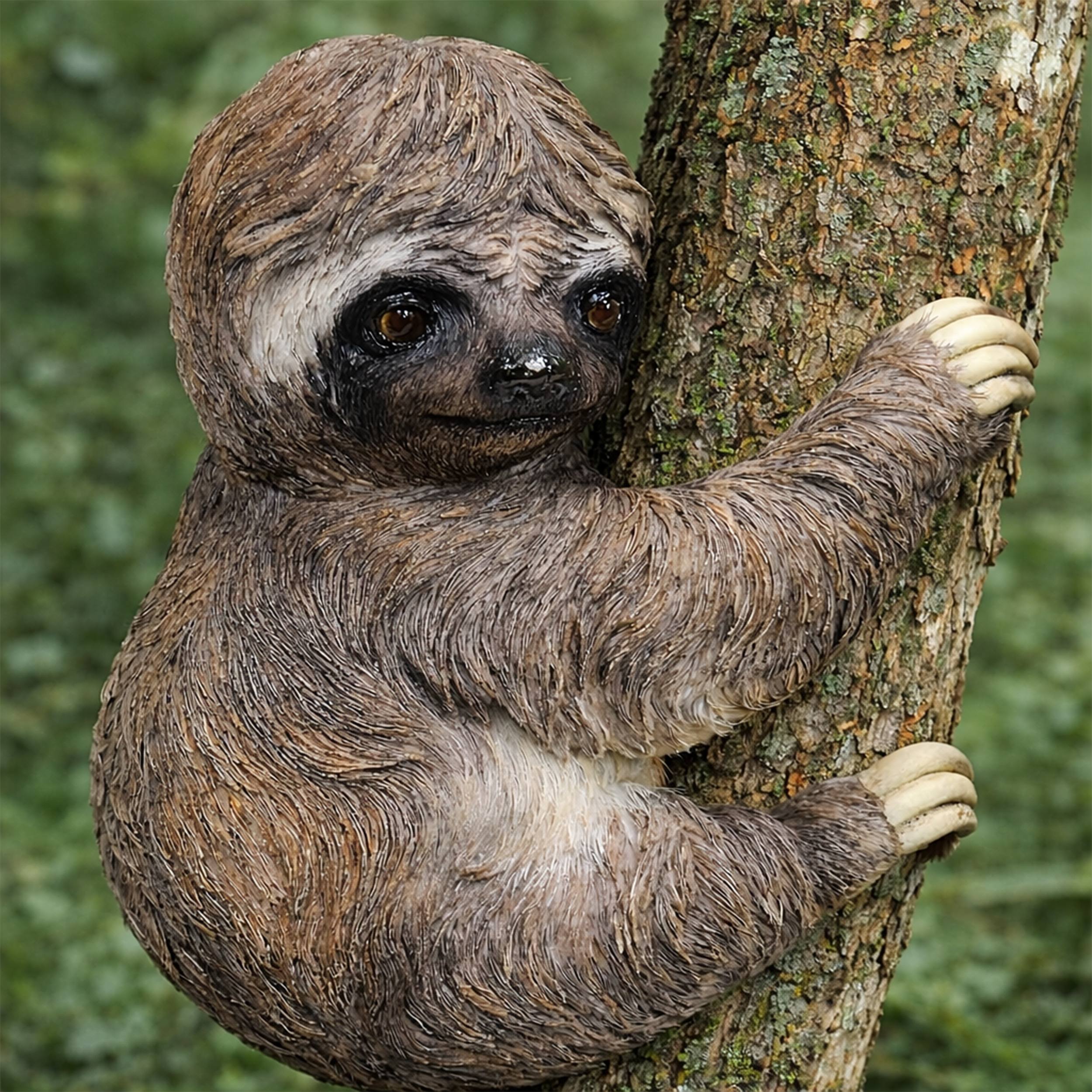 Faultier Figur kletternd Gartendeko wetterfest aus Polyresin