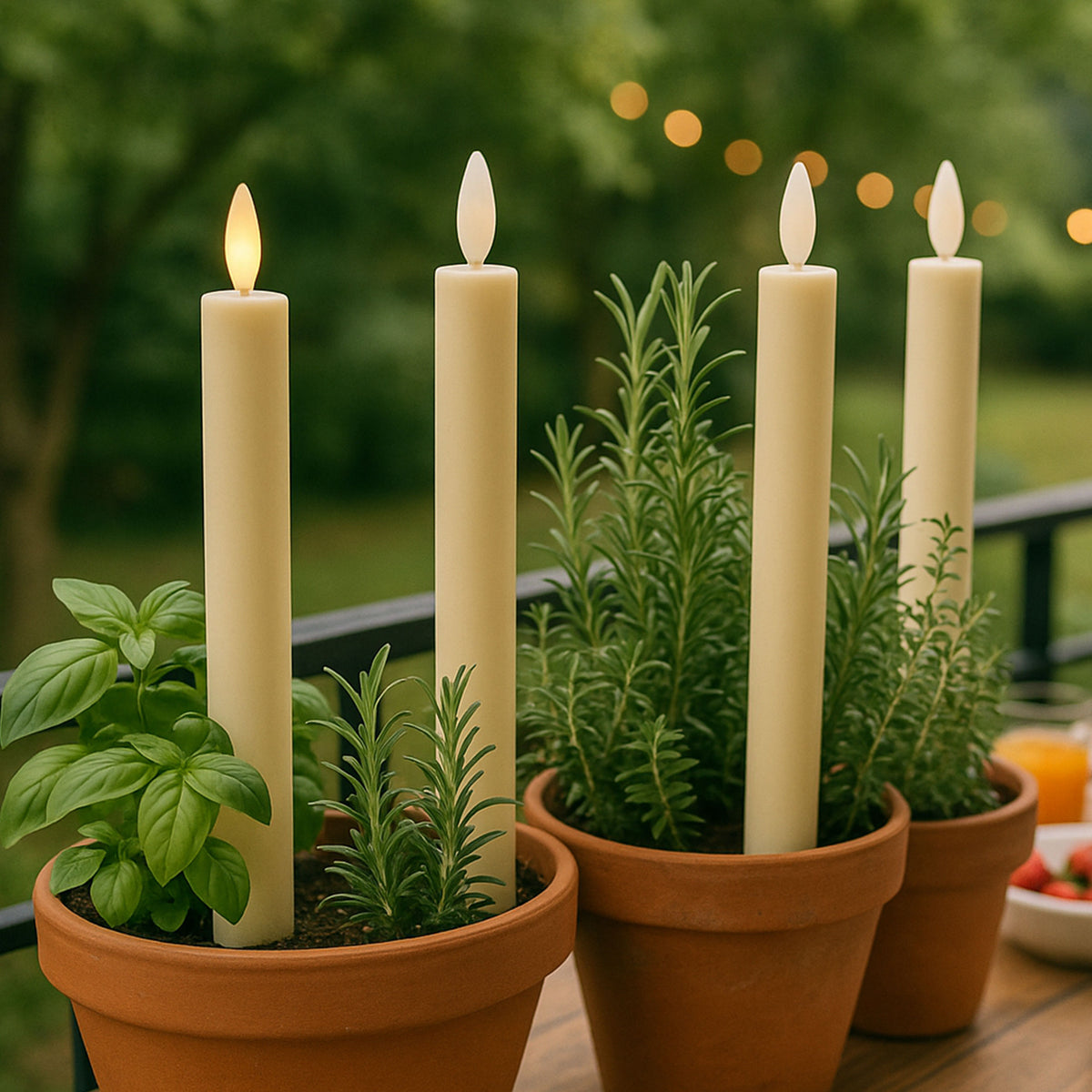 LED Stabkerzen 5er Set aus Echtwachs mit 6h Timer Flackereffekt warmweiß batteriebetrieben für Kerzenständer Tischdeko und Weihnachten