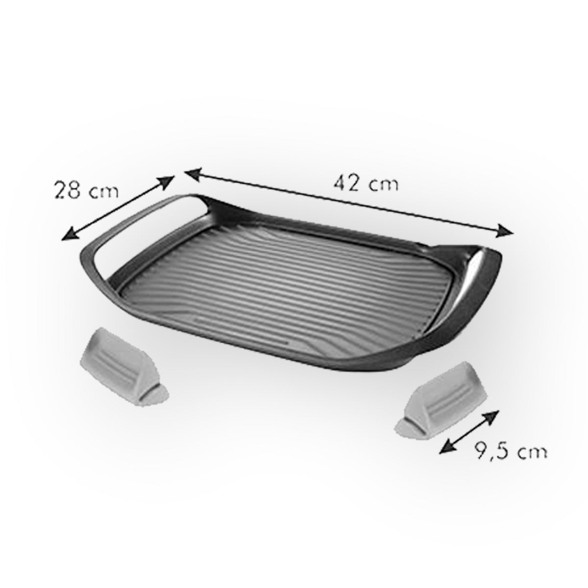 Gerippte Grillplatte SmartClick 42 cm von Tescoma – Induktions-Grillpfanne antihaftbeschichtet