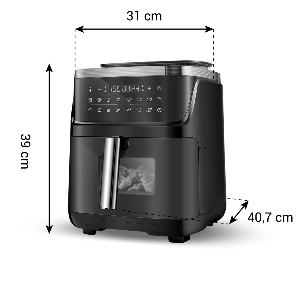 Tescoma PRESIDENT Heißluftfritteuse mit Dampf 7 l, 1700 W, 12 Programme