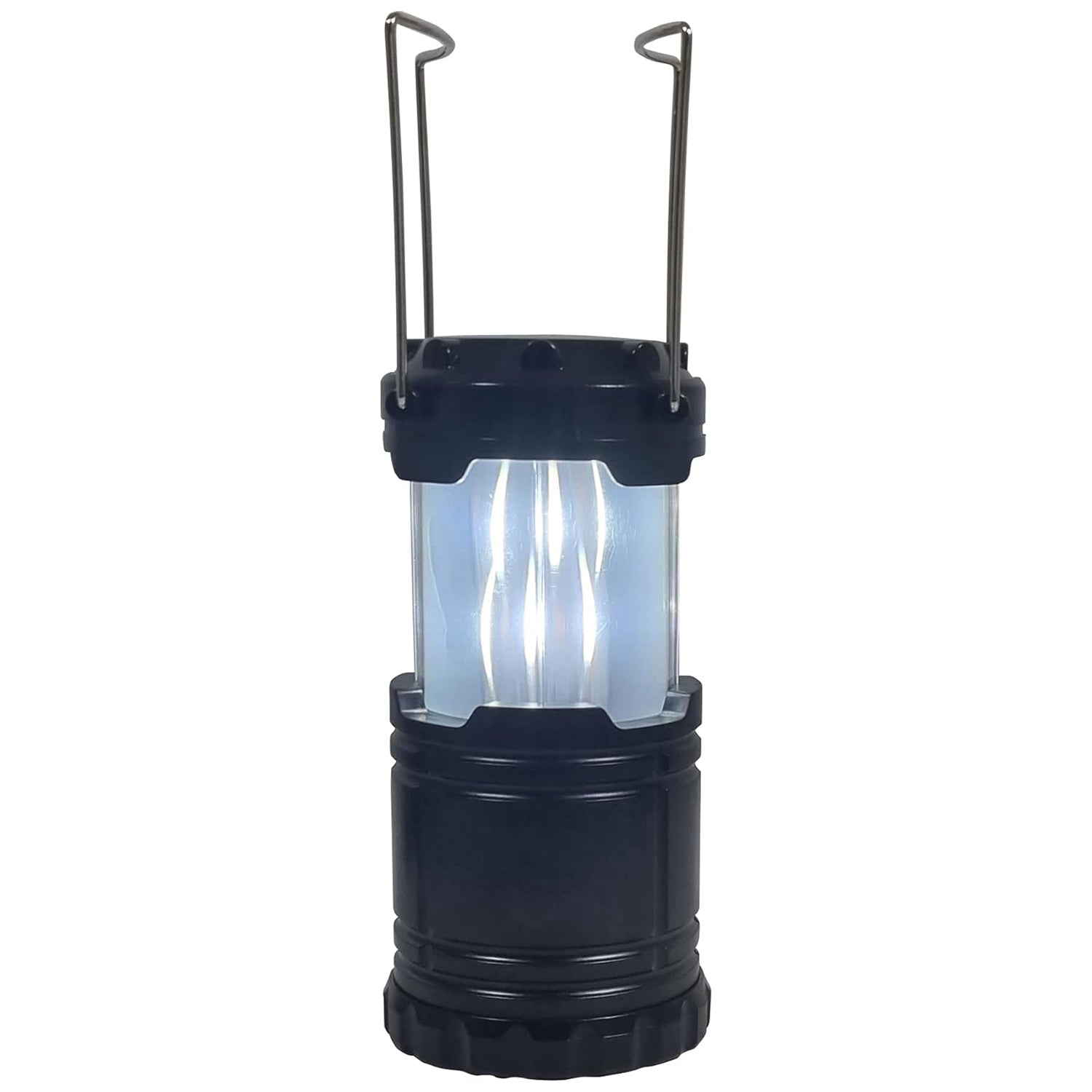 LED Camping Laterne 2 in 1 mit Flammeneffekt - Tragbare Outdoor Lampe, Kaltweißes Licht und Flackerlicht