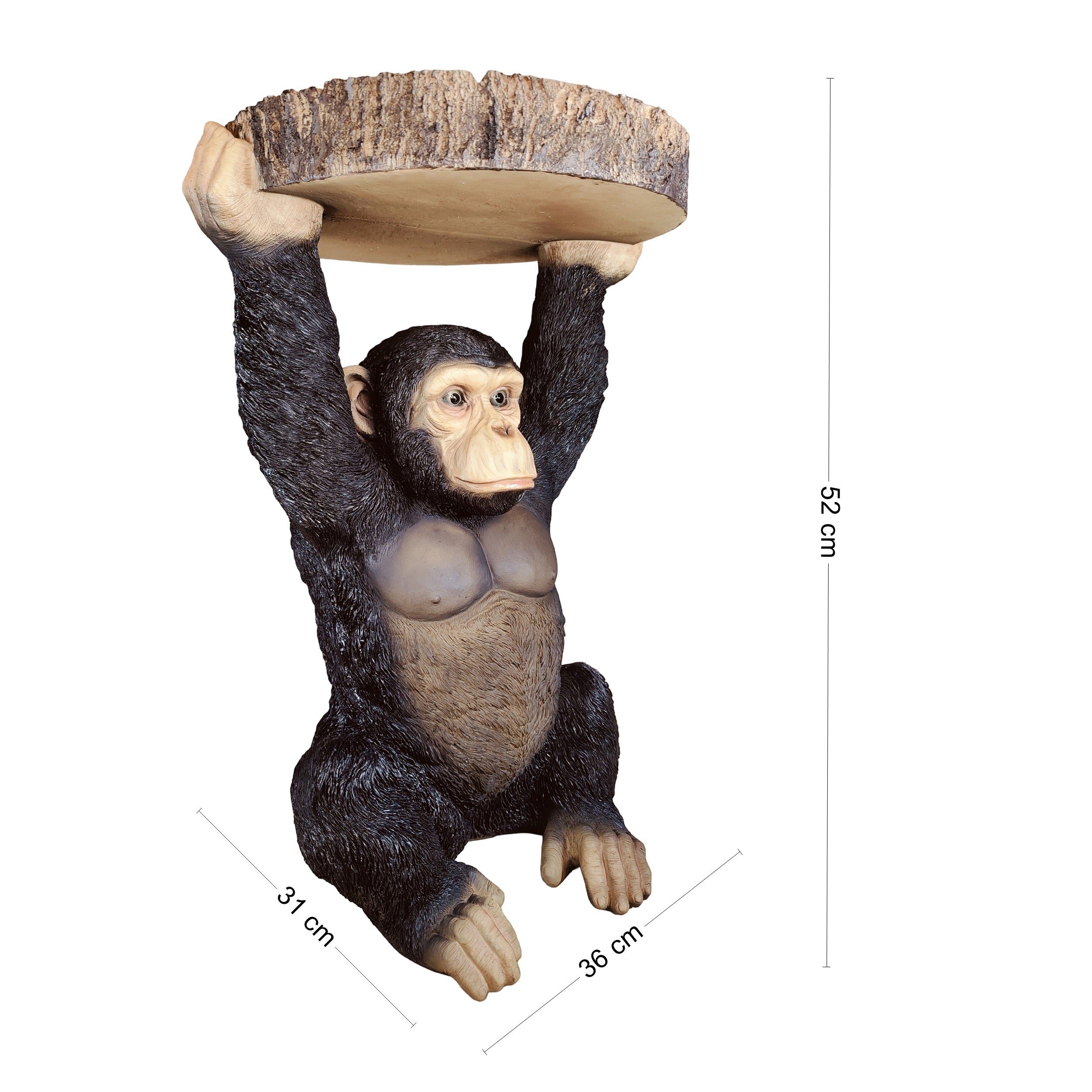 Beistelltisch Tiere Affe Figur als Telefontisch klein Beistelltisch Design für Garten Terrasse Balkon und Wohnbereich