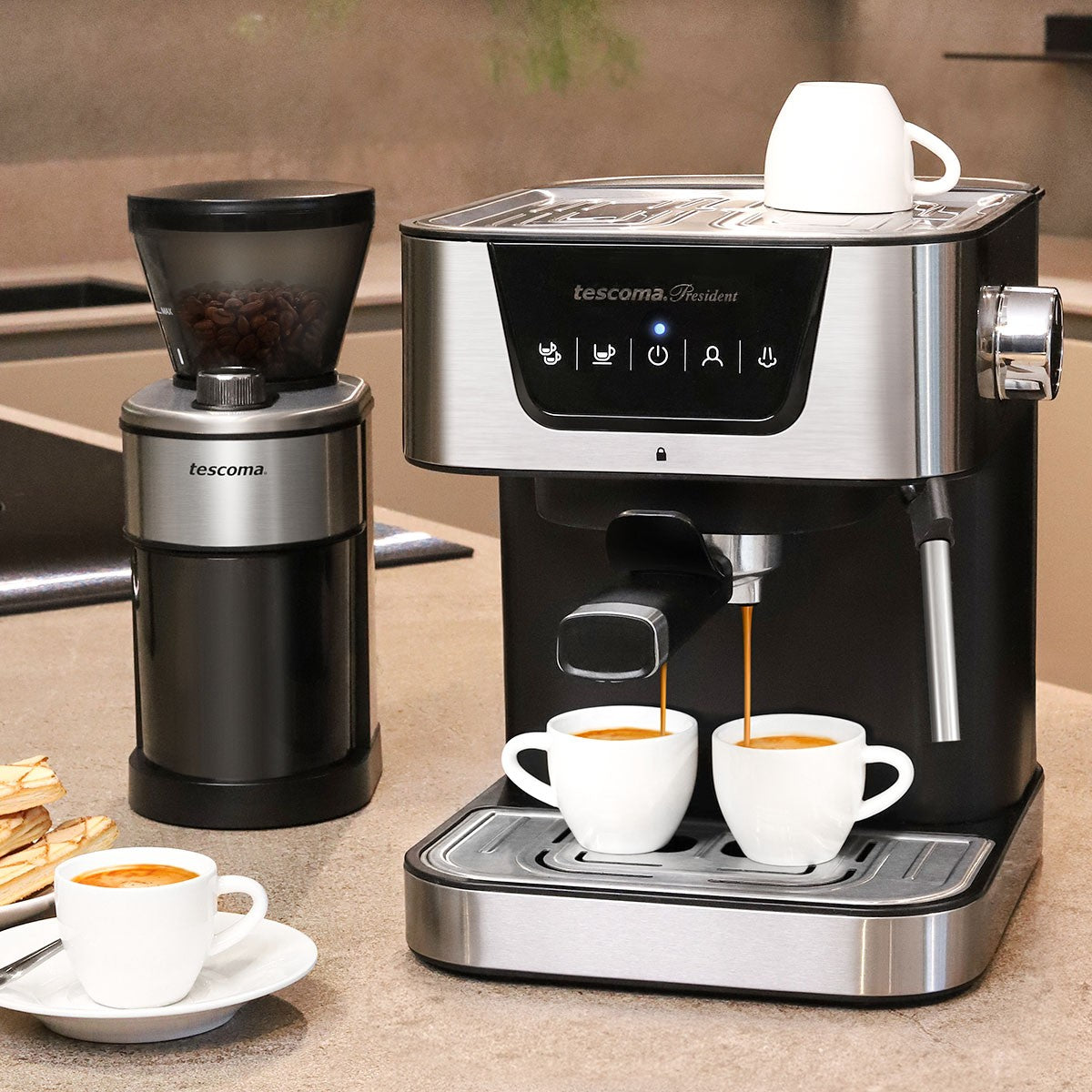 Elektrische Kaffeemühle PRESIDENT von Tescoma – Kaffeemühle mit Mahlgradeinstellung