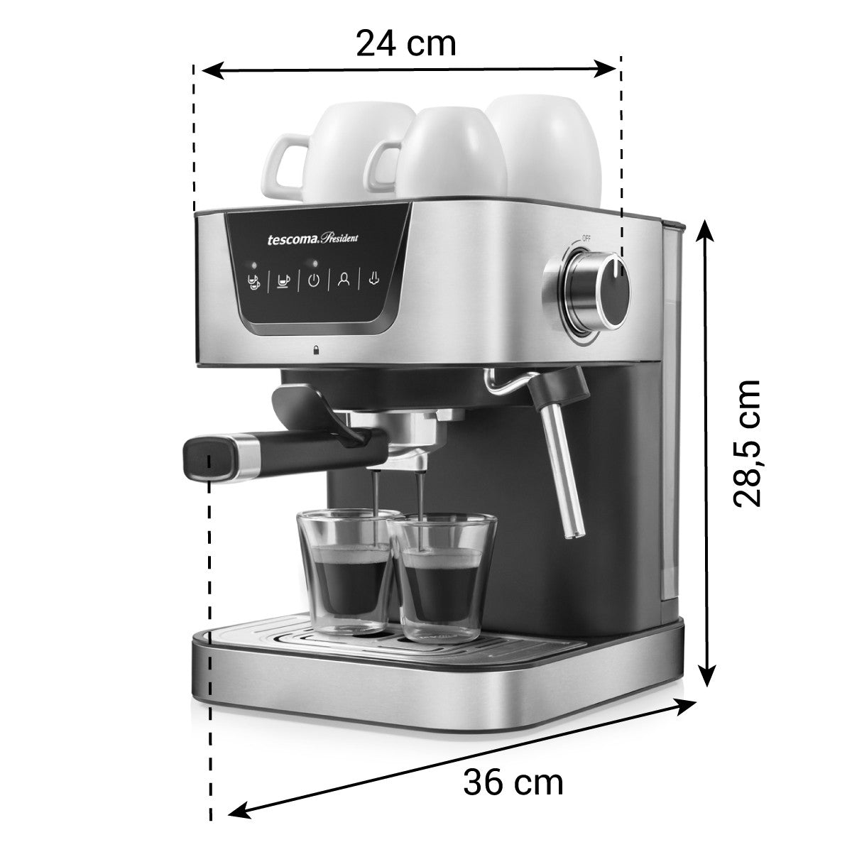 Espressomaschine PRESIDENT von Tescoma – Kaffeemaschine für Espresso und Kaffee