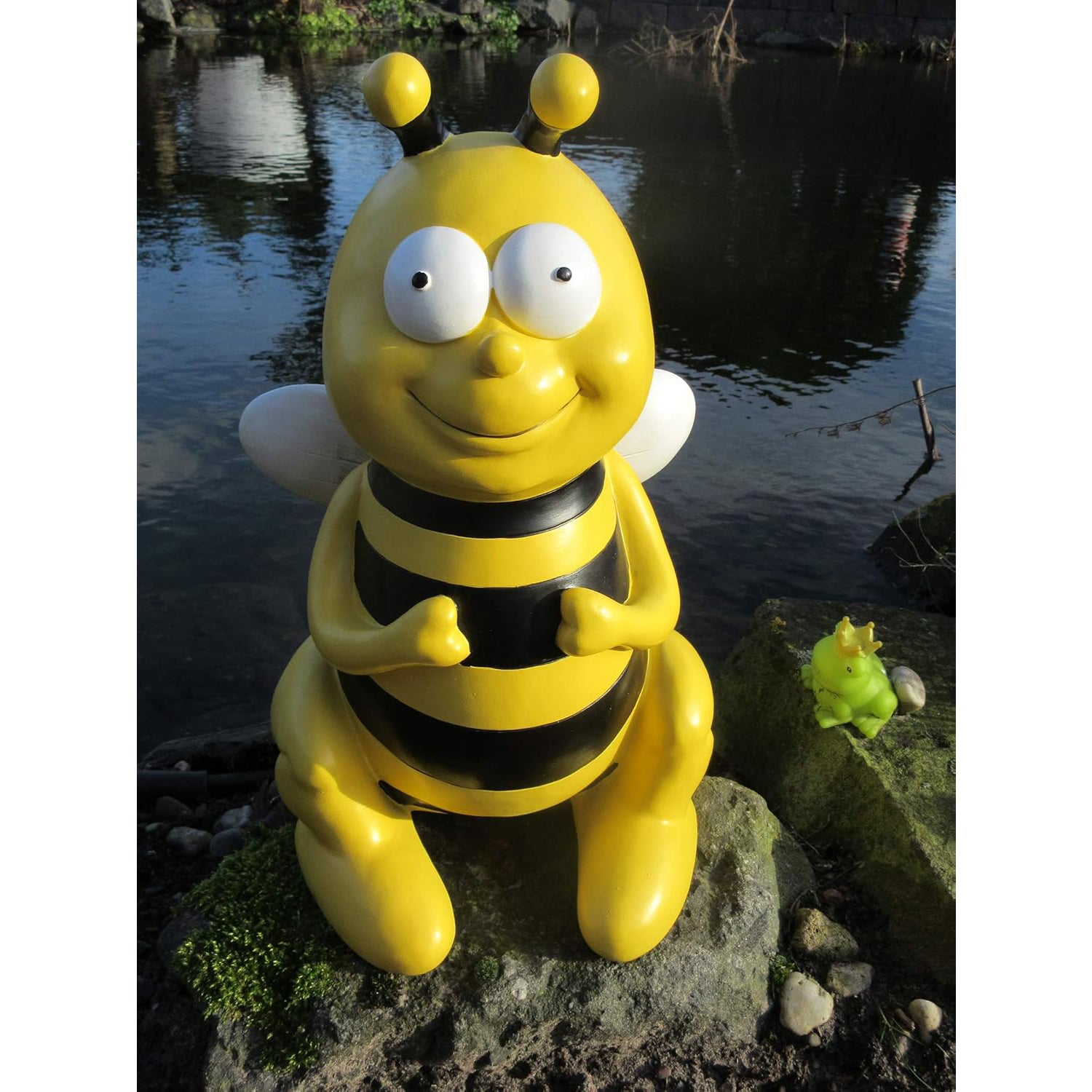 Biene Bienenfigur Tierfigur sitzend 45cm Gartenfigur Dekofigur