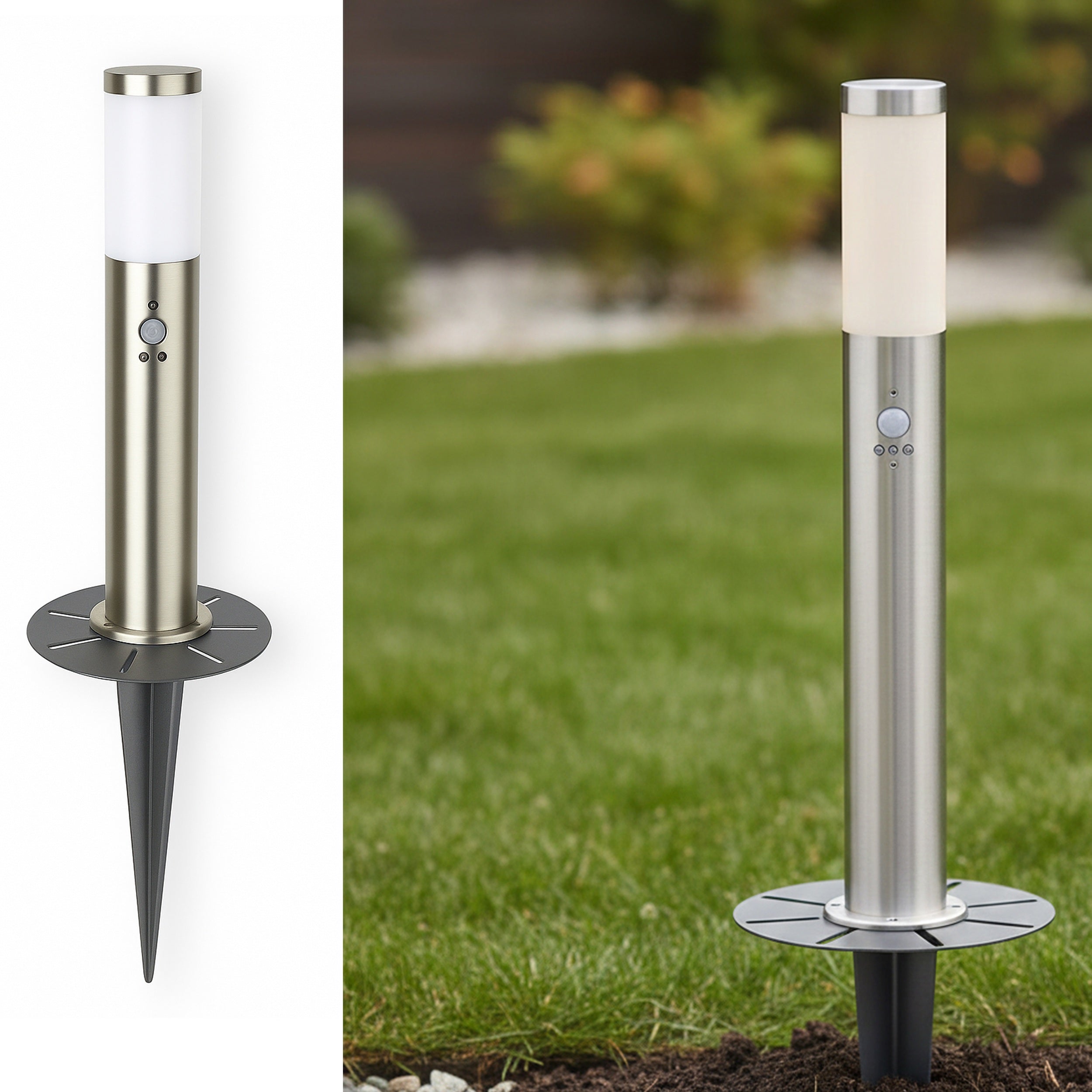 Universal Erdspieß kompakt für Gartenleuchte Lampe Gartensteckdose pulverbeschichtet mit Kabelführung für Garten und Terrasse